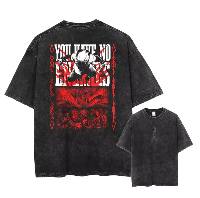 No Enemies Anime Graphic T-Shirt – Cotton Oversized Tee